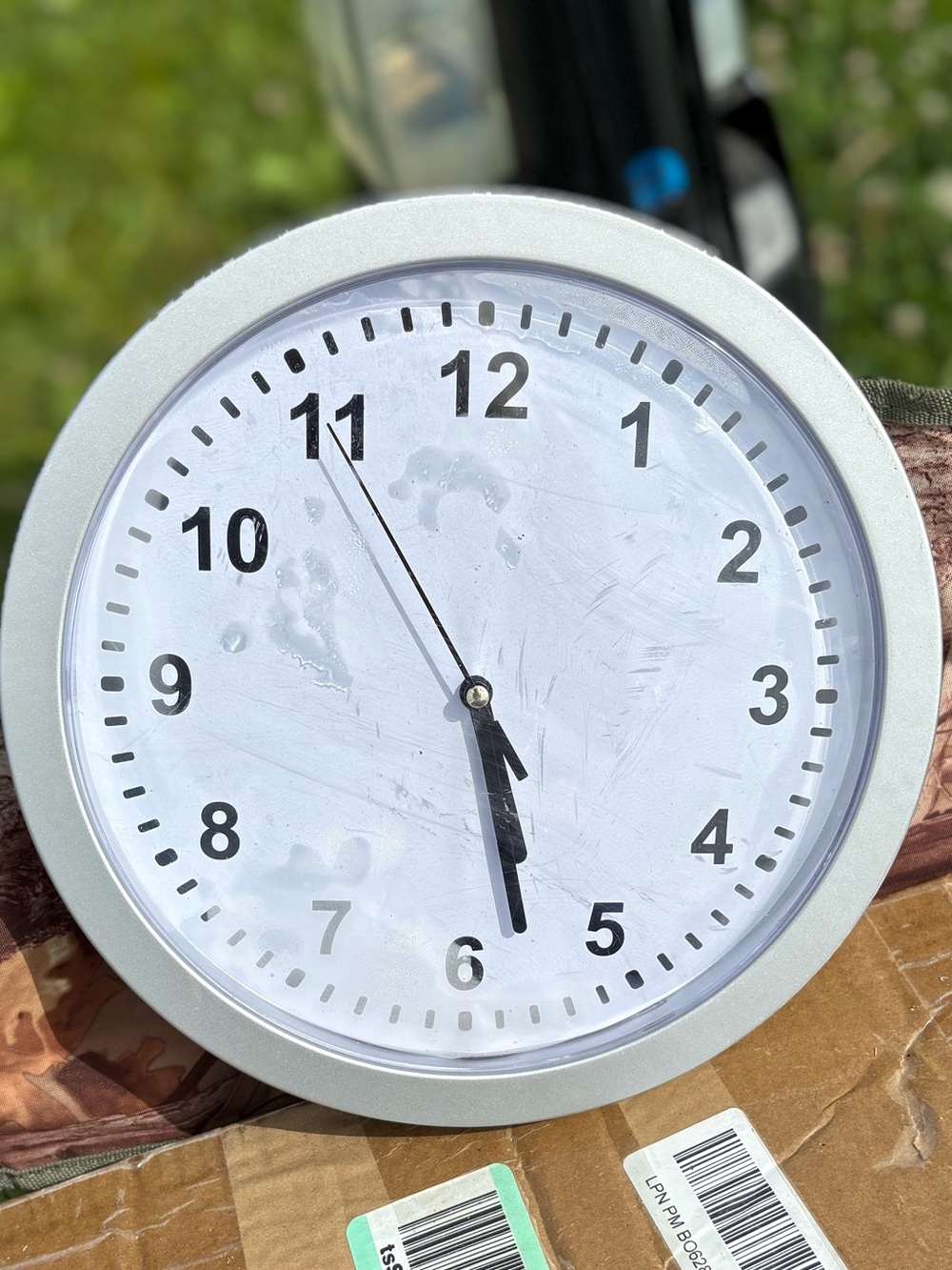 Modern Silver Wall Clock with hidden area for valuable items. — White Face